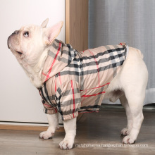 High End plaid print pet windbreaker dog coat
